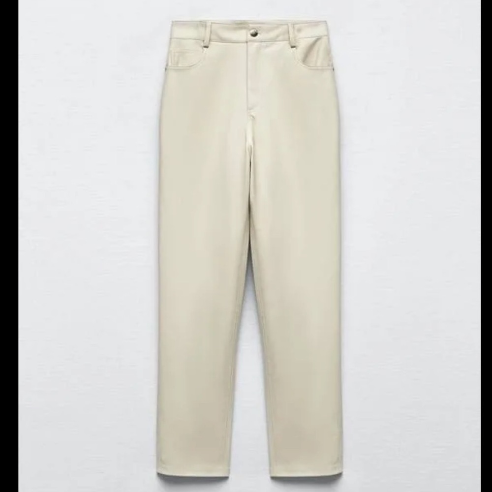 Zara Faux Leather High Rise Mom Fit Pants